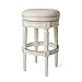Maven Lane Pullman Backless Bar Stool in White Oak Finish with Natural Color Fabric Upholstery