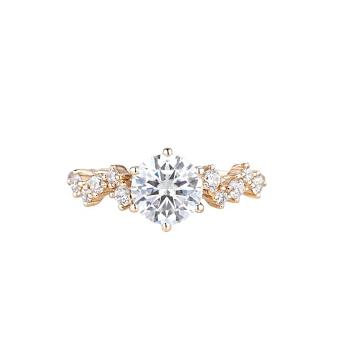 Aihpos Unique Round Cut Gemstone Engagement Rings For Women 10k 14k 18k Gold Vintage Wedding Ring Moissanite Cluster Bridal Ring Anniversary for her3