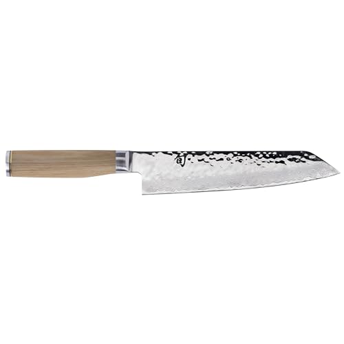 Shun Premier Blonde - Cuchillo Kiritsuke de 8 pulgadas, cuchillo de cocina japonés hecho a mano para chefs profesionales y domésticos, núcleo VG-MAX con revestimiento de acero inoxidable de Damasco,