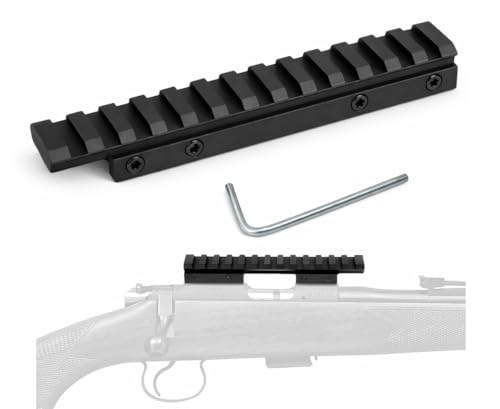 Gotical 13-Slot 5.5 Inch Overall Len 11 mm Dovetail to Picatinny Scope Rail Base Mount Compatible for Right-Hand HD CZ 452, 453, 455, 511, 512 for 11mm Picatinny Rail Mount 0 MOA