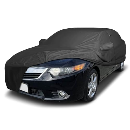 Image of iCarCover Car Cover Waterproof All Weather for 2004-2014 Acura TSX Sedan | Premium Custom Fit Padded Hail Sun Rain Snow Dust Protection Covers for Automobiles Outdoor Full Exterior (Black)