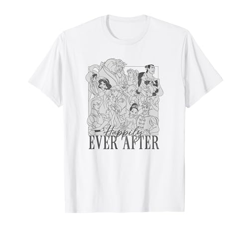 T-shirt Disney Princesses couples nostalgie des fins heureuses