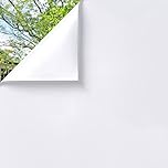 Lifetree White Blackout Window Film 100% Light Blocking Total Privacy Non-Adhesive Glass Film Room Darkening/No Glue/Reduce Heat/Anti UV for Baby Room Day Sleeping (White, 89 * 200cm)