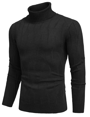 COOFANDY Men's Slim Fit Turtleneck Sweater Long Sleeve Casual Knitted Pullover Sweaters2