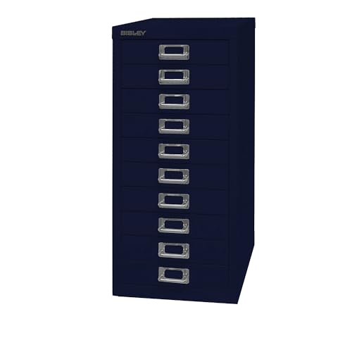 Bisley multid rawer, 29er Serie, DIN A4, 10 cajones, Metal, 639 Oxford Azul, 38 x 27.9 x 59 cm