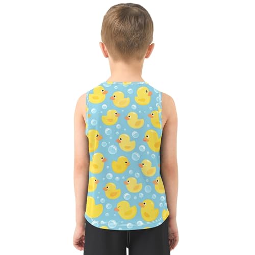 Cute Ducks Bubbles Blue Boys Athletic Tank Top Sleeveless Casual Vest Tees Kids Sweatshirt for Beach Work Out 3T3