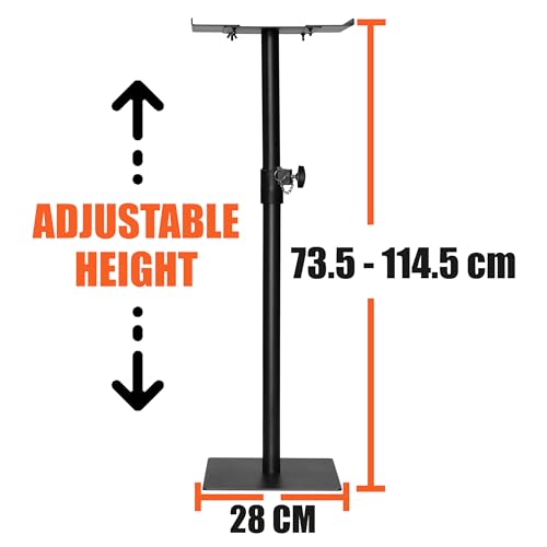 Image of Softline Pro SP 802 HV Heavy Duty Studio Monitor Stand, Wide Variable Top Plate, Square Base (Set of 2)