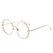 bullabulling Pearl Readers Oversized Round Blue Light Blocking Reading Glasses for Women (gold, 2.5)