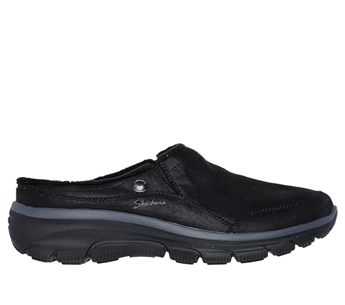 Skechers Women's Easy Going-Latte 2 Mule, Black, 7.5