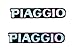 Set 2x Aufkleber 3D Schriftzug Piaggio silber Länge 70 mm