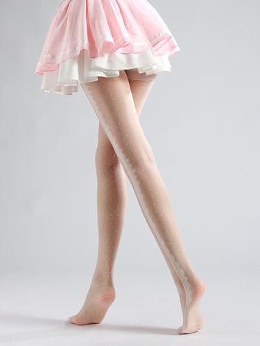 Image of Sahabowi Women Tights, Sheer High Waist Pantyhose, Vintage Control Top Stockings, Siwa7
