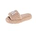 URIBAKY Femmes Chaussures avec lettres en strass Pantoufles de sol en coton à ouverture à la maison en peluche,Pantoufles Femme Antidérapant Pantoufles D'intérieur D'extérieur Chaud Peluche Pantoufles