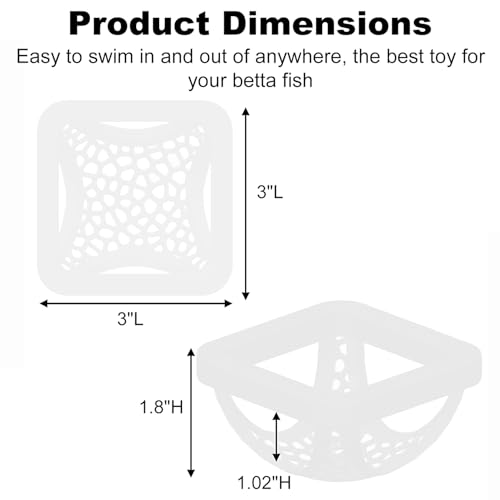 Image of Floating Betta Hammock and Feeding Ring, Aquarium Beta Hideout, Cave, Bed | 3D Printed Betta Fish Toys and Decor for Fish Tank, Resting Spots for Betta Fish, Small, White
