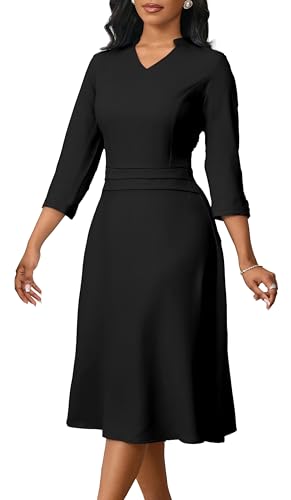 Image of INR Dress for Women Dinner Dress Formal Fit and Flare Elegant Wedding Guest Cocktail Party and Work Dresses