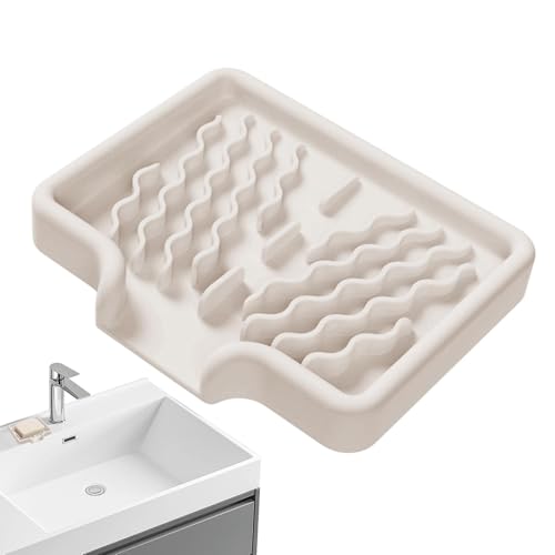 Silicone Soap Dish, Silicone Soap Mat with Drainage, Sponge Holder, Soap Holder, Soft Shower Soap Dish, Dispenser Organizer, Bathroom Sink Vanity Trays, Bath Products for Keep Dry
