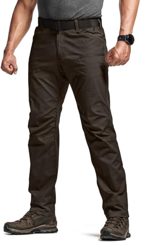Image of CQR Men's Flex Stretch Tactical Pants, Water Resistant Ripstop Cargo Pants, Lightweight EDC Outdoor Work Hiking Pants