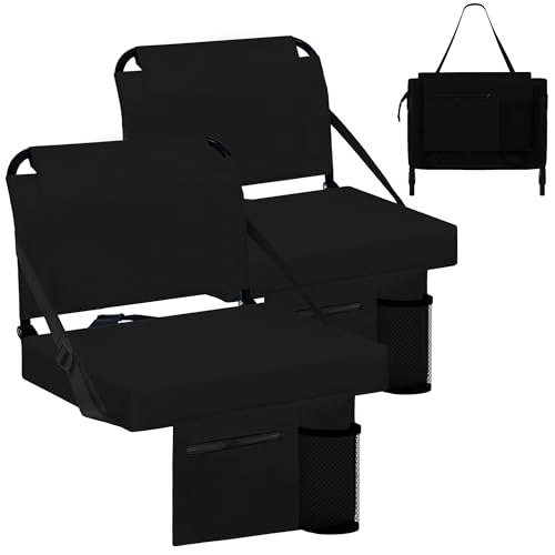 Besunbar Stadium Seats for Bleachers 2 Pack w/Back Support Bleacher Seat Soft Cushion Light Weight...