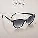 AVAWAY Round Womens Sunglasses Polarized Trendy Black Acetate UV Protection Anti Glare Sun Shades Fashion Sunnies