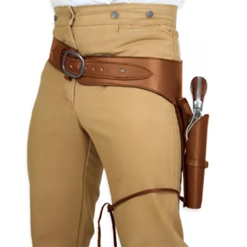 Medieval Masquerade Cowboy Holster Belt Faux Leather Revolver Holster