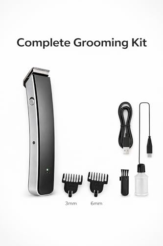 Image of Rechargeable Beard Trimmer for Men Cordless Hair Clipper | Stainless Steel Blades | 3 Comb Attachments | 130 Min Runtime Grooming Trimmer | ALI SHIPPING