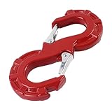 ATENGIDR Quick-Release S-Hook, 3/8' Tow Hook for Off-Road Recovery,Towing Shackle 33000 Lbs,G80 Heavy Duty Strength Integrated Winch Quick Shackle for SUV, ATV, Pickup Trucks, Trailers,QP-006Red