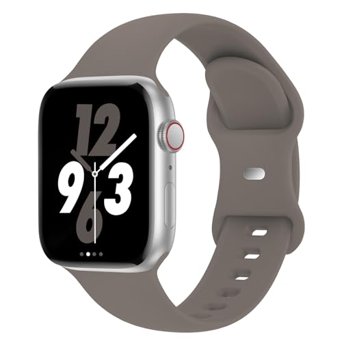 Sport Band Compatible with Apple Watch 38mm 40mm 41mm 42mm 44mm 45mm 46mm 49mm, Replacement Soft Silicone Strap Wristbands for iWatch Series 11/10/9/8/7/6/5/4/3/2/1 Ultra SE Women Men, Clay