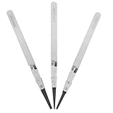 Cabilock Antistatisches Präzisions Pinzetten aus Edelstahl – 3 Stück Spitze Gerade Spitzen für Elektronikreparatur Schmuckherstellung und Bastelarbeiten