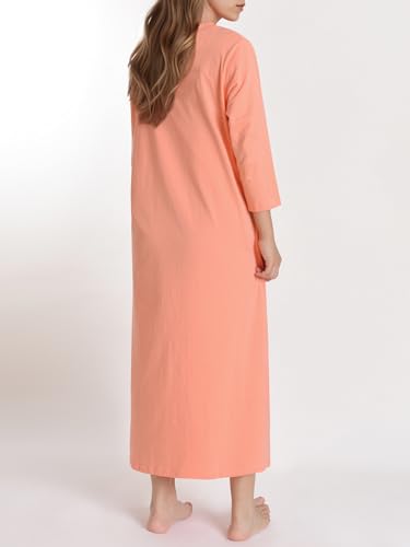 Latuza Women's Cotton Nightgown 3/4 Sleeve Soft Night Gown with Pockets3