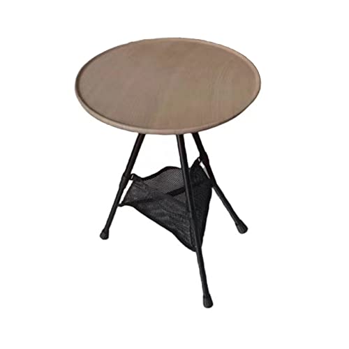 Paaruter Mesa Redonda Plegable Mesa de Comedor de Patas para Exteriores Mesa de Centro de AleacióN PortáTil Mesa Levantable de Picnic para Caminata,MarróN