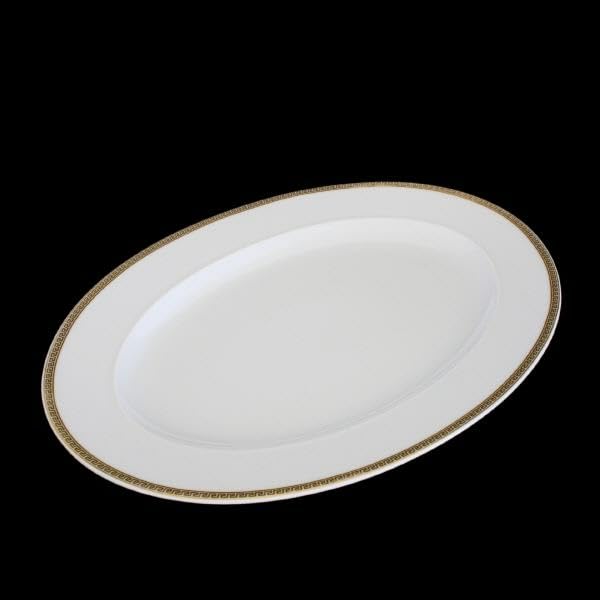 RosenthalVersace, VERSACE, Ikarus Medaillon Méandre d'Or Serving Platter Germany Large Platter Fischplatte, 50 cm, 20 inches long