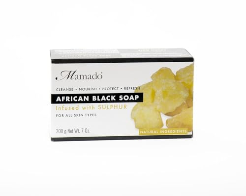 Mamado African Black Soap Infused with Sulphur 200g