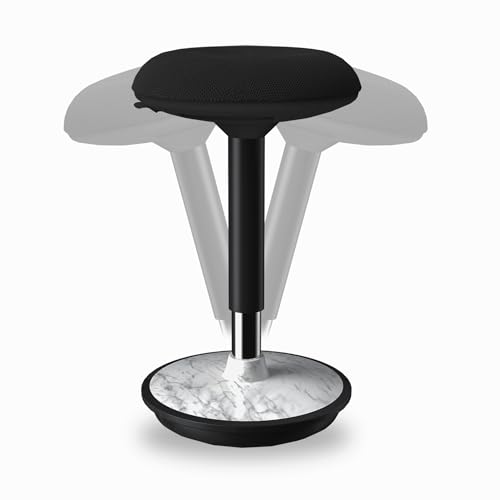 Image of Adult Wobble Stool - Anti-Fatigue Standing Desk Stool with 360 Rocking Non-Slip Curved Base, Height Adjustable 22-32 Inch Standing Chair for Home & Office,Faux Marble