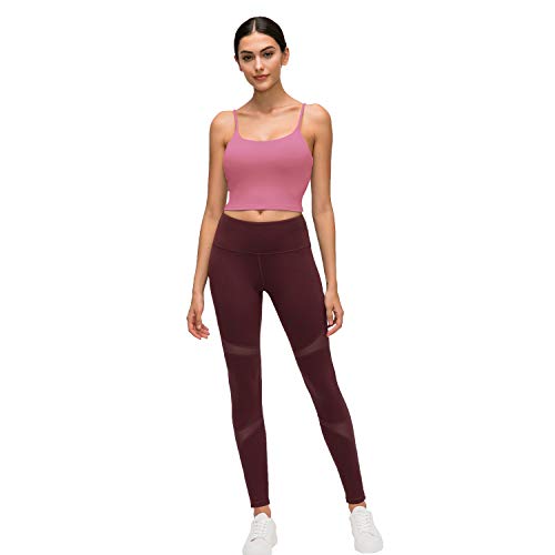 Summer Workout Tops for Women Sports Bras Camisole Crop Padded Tank Tops Cute Cami Shirts Clothes for Teen Girls Rose Red - Thumbnail 6
