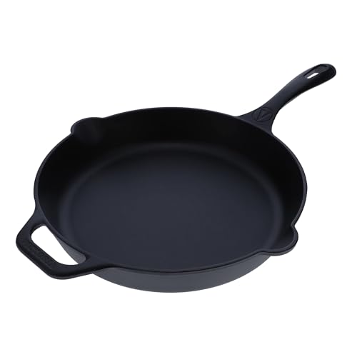 Image of Victoria 12-Inch Cast Iron Skillet, Pre-Seasoned Cast-Iron Frying Pan with Long Handle, Made in Colombia