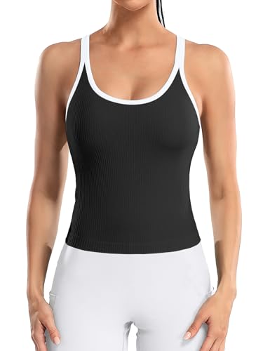 ATTRACO Women's Sleeveless Tank Top Tight Fit Workout Fitness Basic