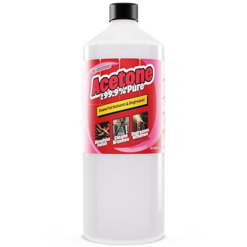 Pure Acetone 1L | Professional Grade | Nail Polish Remover | Solvent | Liquid Form | 99.99% Purity | 1 Litre.