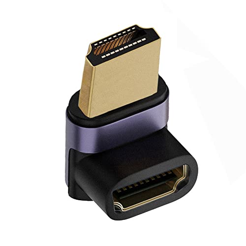 Adaptador HDMI macho a HDMI 2.1 hembra vertical 90 grados miniatura 1