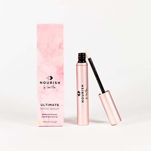 NourishbySK Eyebrow Growth Serum Oil with Biotin - Eyelash Growth Serum - Thicker Eye Brows, Lash Serum - Eyebrow Enhancing Serum, Rapid Brow Growth - Eyelash Serum, 100% Natural Ingredients