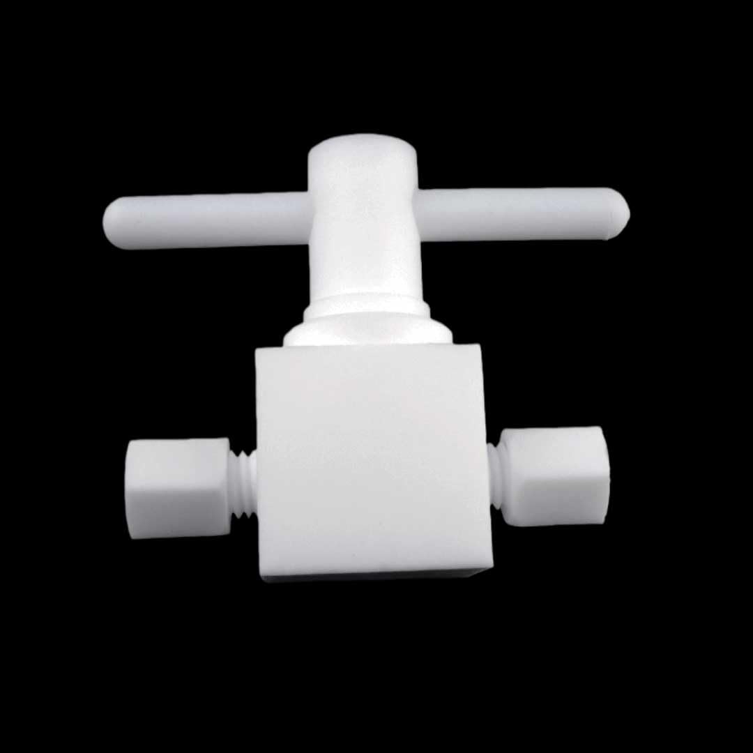 Válvula de bola recta de PTFE - Conector de diámetro igual de 2 lados for transferencia de fluido - Juego de 1 pieza(D25mm)