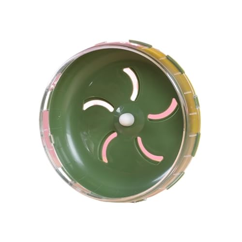 静音 ハムスター 回し車 スタンドなし 4.7インチ ジャンガリアン マウス 用 滑り止め 表面 スチール軸 (複数色)(Dark green,21cm)