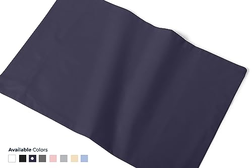 LivinEase Brushed Microfibre Pillow Cases 2 Pack (50 x 75cm), Navy Pillowcases 2 Pack- 100 GSM Soft - Image 3