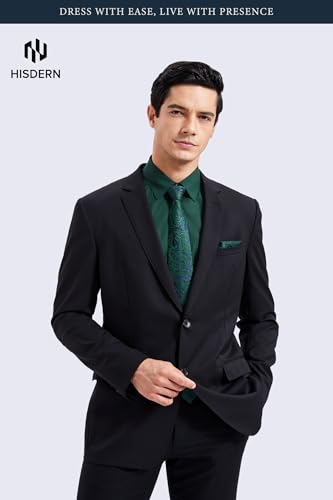 Image of HISDERN Mens Dress Shirt with Tie Pocket Square Set Classic Button Down Shirt Matching Tie Long Sleeve Shirts