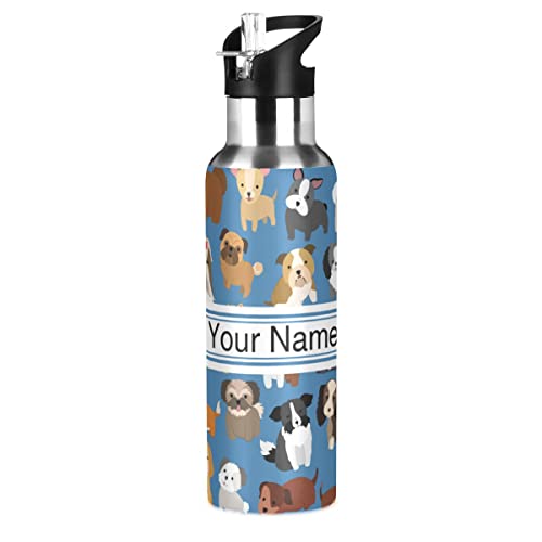 ZOEO-Custom-Water-Bottle-with-Straw-Puppy-Dog-Blue-Lid-Thermos-Kids-Insulated-Stainless-Steel-Water-Flask-Sports-20-Oz-Hot-Cold - Cucciolini Doodles   ZOEO-Custom-Water-Bottle-with-Straw-Puppy-Dog-Blue-Lid-Thermos-Kids-Insulated-Stainless-Steel-Water-Flask-Sports-20-Oz-Hot-Cold
