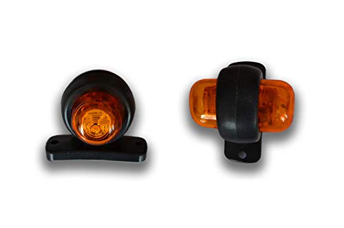 2 x 24V LED 2 SMD Amber/Yellow/Orange Side Marker Lights Position Lights for Truck Trailer Chassis Bus