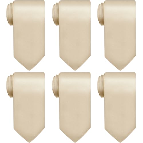 Image of Syhood 6 /12 /24 Pcs Men Ties Set Solid Satin Pure Color Business Formal Necktie Tie 57 inch for Men Occasion Wedding