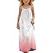 Girls Open Back Gradient Cami Maxi Dress Spaghetti Strap Summer Loose Sleeveless Vacation Sundress for 5-14 Years