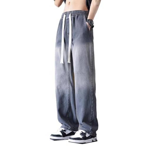 Light Blue Jeans Men's Summer Thin Loose Casual American Long Pants