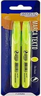 Caneta Marca Texto Fluorescente Amarelo Blister com 2 Unidades, B...
