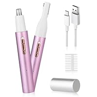Beanify 2024 Rechargeable Nose & Ear Hair Trimmer, Dual-Edge Blade Electric Clipper for Women Men, Facial & Eyebrow Hair Removal Tool, Powerful Motor, Painless, Easy to Clean, IPX7 Waterproof