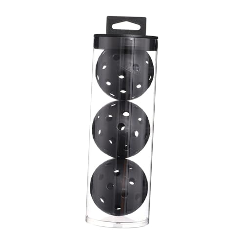 3X Pickleball Ball Practice Toy Ball, Specifically Designed Pickle Balls, Pickleball Accessories for Outdoor Indoor- Black